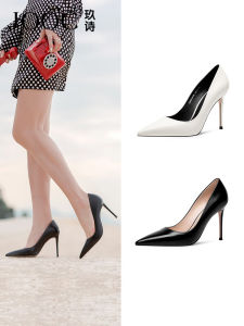 รองเท้าส้นสูงสุดหรูหรา JOOC สำหรับผู้หญิง สไตล์ฝรั่งเศส หนังวัวเนื้อสัมผัส เข้าได้กับทุกชุด สวมใส่ทำงาน ขนาดเล็ก รองเท้าส้นเดี่ยว ทรงหัวแหลม ทรงหัวมน