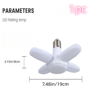E27 LED Garage Light Deformable Ceiling Lamp Foldable Fan Blade Bulb for Home Workshop Warehouse Industrial High Brightness