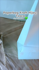Paper Bag Kraft Warna Hijau Tosca | Paperbag Hadiah Ulang Tahun | Paperbag Shopping Bag | Tas Kertas Polos Kraft Warna | Paper Bag Kado souvenir wedding | Paperbag Packaging Olshop