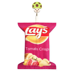 Tissue Bag Cloth Cartoon Cute Creative Flannel Potato Chips Tissue Bag Hanging Living Room Home Car Tissue Box