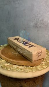 Box Donat Motif Isi 3 - Box Donat Kraft /Kotak Donat Isi 3 Motif Kraft Isi 50 Pcs/Dus Brownies