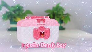 Két sắt atm pin nhạc đèn vân tay password mẫu túi xách trang điểm siêu xinh cho bé gái bộ quà tặng bé