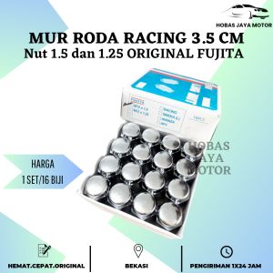 [1set (16pcs)] Mur Baut Roda Racing 3.5cm Fujita Lug Nut 1.25 dan 1.5