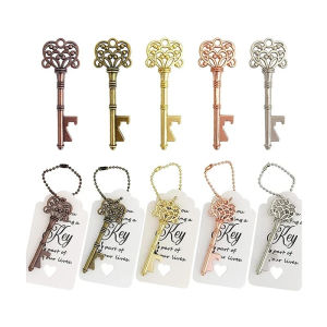 50Pcs Vintage Key Bottle Opener Retro Metal Barware Wedding Party Favors Unique Groomsmen Gifts Beer Opener Abridor De Botellas