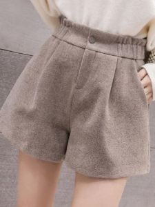Black Woolen High Waist Wide Leg Pants Womens Fashionable Autumn Winter New Style Korean Version Short Boots Trousers