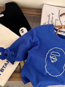 เสื้อยืดแขนยาว Pure ผ้าฝ้าย สำหรับเด็กผู้ชายและเด็กผู้หญิง ฤดูใบไม้ผลิ ฤดูใบไม้ร่วง สไตล์ใหม่ พิมพ์ลายบางเบา เสื้อผ้าเด็ก เด็กทารก น้ำหนักเบา เสื้อท่อนบน