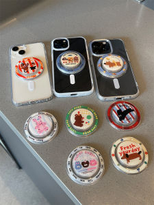 K-style Cute Cartoon MagSafe Magnetic Phone Holder Telescopic Airbag Selfie Portable Drop-Resistant Snap Adsorption