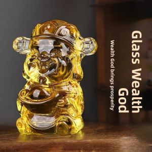Artificial Crystal Glass Office Decorations Wealth God Zhao Gongming Handheld Pieces Craftwork Wealth Attracting Yuan Bao Decoration