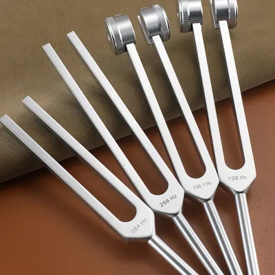 Resonance Sound Healing Tuning Forks Set 6PC-128Hz 136.1Hz 256Hz 384Hz with Activator for Stress Relief Relaxation & Chakra