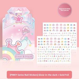 Childrens Nail Art Stickers Soft Glow-in-the-dark Self-adhesive Non-toxic Cartoon Cute Girl Gift Waterproof Nail Stickers