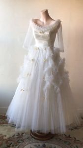 Emma Domb Style 50s Wedding Dress Tulle Wedding Skirt Fairy Wedding Dress Maxi Corset Dress Tiered Skirt Princess Bride
