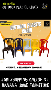 PLASTIC DINING CHAIR  SH-M198A | KERUSI MAKAN PLASTIK | KERUSI PLASTIK INDOOR OUTDOOR PICK UP
