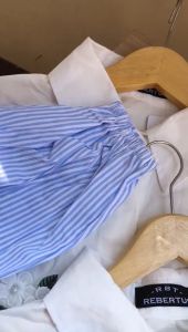Kemeja Wanita Lengan Motif Garis Bunga Rebertus Liska