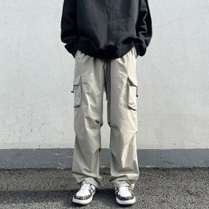 American Parachute Soldier Parka Pants Male Autumn Fashion Brand Loose Niche Style Wide Leg Straight Leisure Climbing Tactical Pants