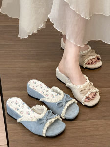 YX | Thick Sole Elevating French Style Slippers
