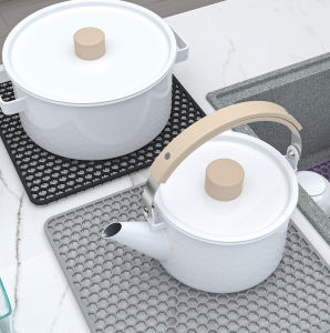 Thickened Silicone Heat Resistant Pad Kitchen Sink Bottom Anti Scratch Slip Proof Drain Mat High Temperature Resistant Food Grade Large Size