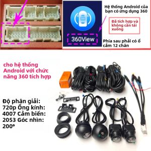 Hệ Thống Quan Sát Xung Quanh Xe 360 Độ Camera Quan Sát Ban Đêm WDR Dành Cho Đa Phương Tiện Android Tích Hợp Chức Năng Xem 360 Độ Bên/Trước/Phía Sau Chống Nước