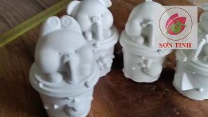 Tô Tượng Thạch Cao C116 THÚ CƯNG TRÊN LY HÚT TRÀ SỮA dễ thương đáng yêu Tượng Thạch Cao Cute
