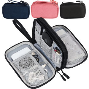 Double Layer Travel Organizer Portable Cable Storage Pouch