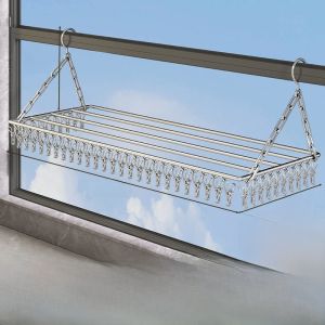 Stainless Steel Underwear Socks Drying Rack Multi-Purpose Hanger Windproof No-Trace Home Use Special Clothes Drying Rack
