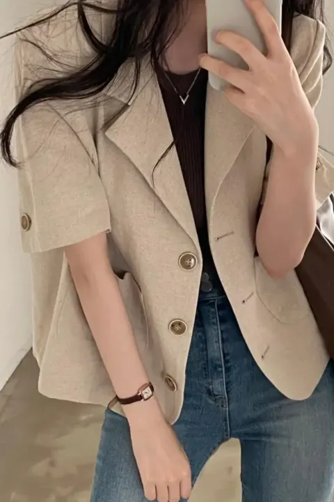 Chicelegant Women's Summer New High-end Feel Western-style Tailored Coat Salt-system Top Sleeveless Jacket For Outerwear