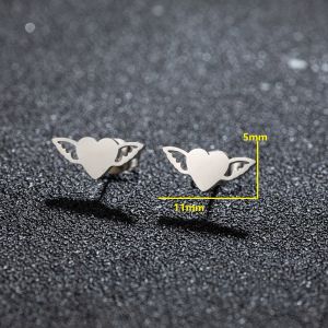small love heart stainless steel womens earrings Valentines Day gift hypoallergenic Ear piercing stud earrings jewelry