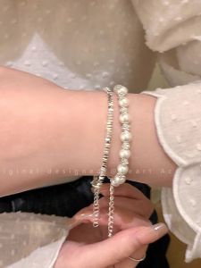 Fashionable Chinese Style Couple Pearl Beaded Bracelets Summer New Lightweight Luxury Diamond Ball Student Wristbands
