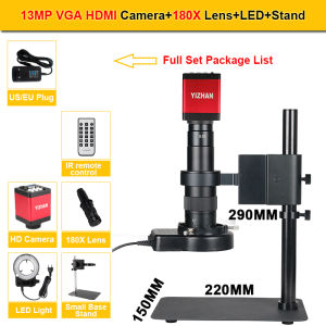 YiZhan | YIZHAN 180X Zoom Lens Digital Microscope for Electronics FUll HD 1080P HDMI USB Camera 60MP/48MP/13MP Magnification Tool Repair