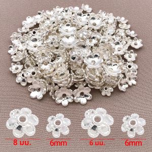 ผสม 20 ชิ้น 18 พันทองแดงชุบทองจริงหนาสีเงินแพลทินัมหกใบหญ้าดอกไม้หมวก เครื่องประดับ DIY ทําอุปกรณ์เสริมแฟชั่น