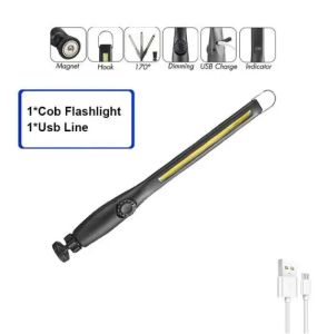 Portable COB Work Lights With Magnetic Rechargeable LED Flashlight Portable Stepless Dimming Emergency Car Repair Lamps