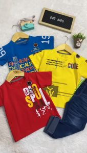 Setelan Baju dan Celana Anak Cowok Baju Kaos Anak Celana Jeans Panjang Usia 2-11 Tahun