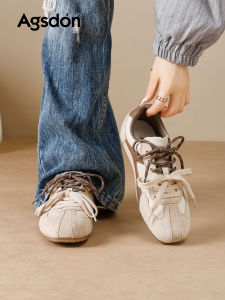 Agsdon | Brown Thick Sole Platform Sneakers Internal Height Increasing