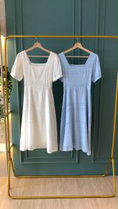 D11749 Mos Eyelet Square Neck Dress