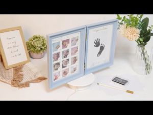 Newborn Handprint and Footprint Picture Frame Keepsake Kit，Baby Keepsake Frame Baby Shower Gifts