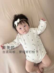 เสื้อคลุมกันหนาวลายดาวสำหรับเด็กผู้หญิง ชุดคลุมกันหนาวแขนยาวลายดอกไม้ ชุดคลุมกันหนาวฤดูใบไม้ผลิและฤดูใบไม้ร่วงสำหรับเด็กอายุ 6-12 เดือนและ 1 ปี