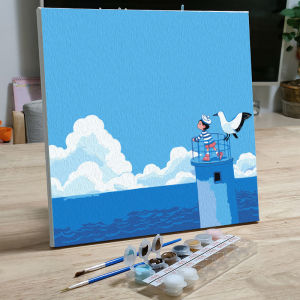 Digital Painting DIY Hand Coloring Oil Paintings for Kids Room Decor Cute Cartoon Anime Minimalist Modern Style with Frame