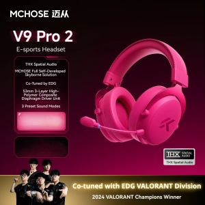 MCHOSE | Tai Nghe Chơi Game Không Dây MCHOSE V9 Pro 2 E-Sports Với Âm Thanh Không Gian THX Trình Điều Khiển 53mm Thiết Kế Chụp Tai Thời Lượng Pin 300 Giờ Công Nghệ EDG Co-Tuned