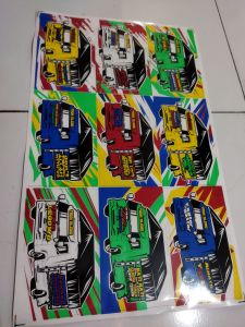 1lembar stiker truk oleng ukuran besar 1lembar isi 10pc / stiker piral