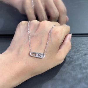 Electroplated 18K Gold Fashionable Full Diamond Sliding Womens Necklace