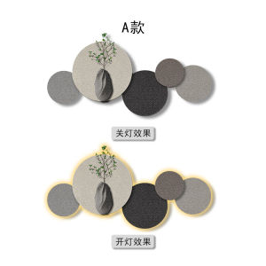 Modern Minimalist round Sandstone Wall Art Decorative Painting for Living Room Restaurant Bedroom Headboard High-End Grey Unframed