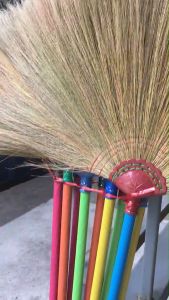 ไม้กวาดดอกหญ้าด้ามพลาสติก มัด10 ด้าม