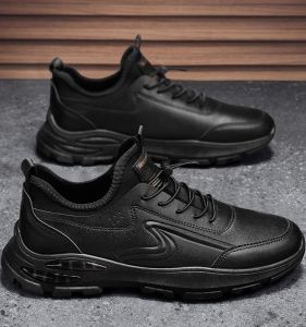 Mens Sport Shoes Waterproof Non-Slip Work Shoes Soft Bottom Not Tired Foot Lightweight round Toe Rubber Outsole Mesh Inner