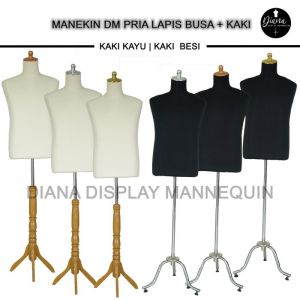 MANEKIN DM PRIA LAPIS BUSA SET KAKI KAYU / KAKI BESI