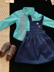 Fashionable Korean Style Baby Girl Dress Autumn Wear Vest Skirt Cute Blue Color Childrens Clothing Casual A-Line Skirt