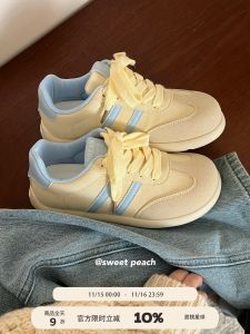 Sweet Peach Planet Niche Womens Slip-On Shoes 2025 New Summer Versatile Deqin Breathable Casual White Shoes Cross Buckle Splicing Color