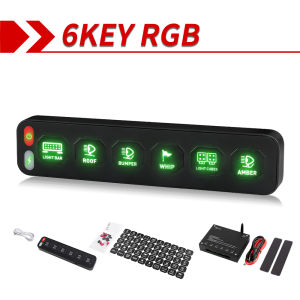HAOLIDE 6 Control Panel Wireless Touch Control Multi-Function Electronic Relay RGB Click Flashing For Car offroad use 12V 24V