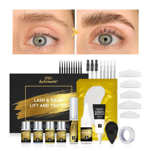 Lakerain Lash & Brow Lift and Tint Kit Professional Eyelash Perm Brow Dye Long Lasting Salon Home Use Eye Makeup