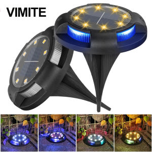 Vimite 12 LED Đèn Chôn Năng Lượng Mặt Trời Đèn Chiếu Sân Cỏ Ngoài Trời Chống Nước Đèn Sân Vườn Năng Lượng Mặt Trời Đèn Tường Trang Trí Cho Sân Lối Đi Nhà Biệt Thự Hàng Rào