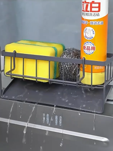 【Buy 1 Take 1】Multifunctional Plastic Sponge Drainer Rack with Soap & Towel Holder - Ideal for Kitchen & Bathroom Sinks#ZWL01