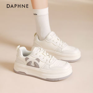 Daphne Womens Thick Bottom Sneakers Soft Sole Heightening Casual Sports Shoes White Flat Shoes Comfortable Walking Footwear